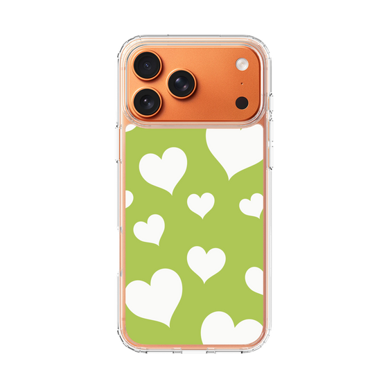 スリムプロテクションケース［ Dot Hearts - Green ］