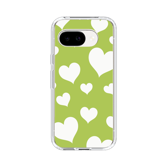 スリムプロテクションケース［ Dot Hearts - Green ］