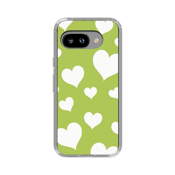 スリムプロテクションケース［ Dot Hearts - Green ］