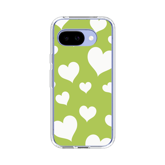 スリムプロテクションケース［ Dot Hearts - Green ］