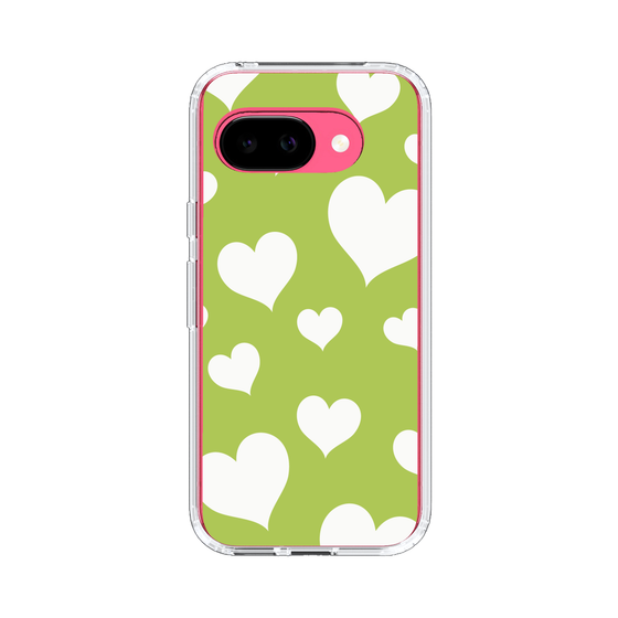 スリムプロテクションケース［ Dot Hearts - Green ］
