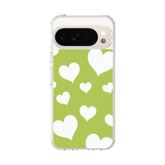スリムプロテクションケース［ Dot Hearts - Green ］
