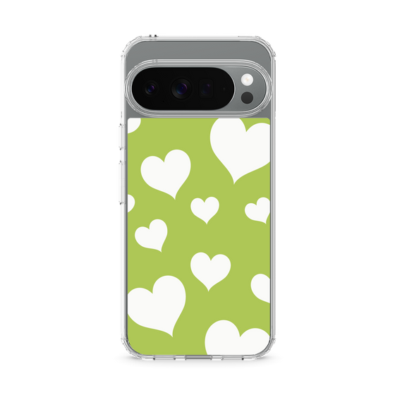 スリムプロテクションケース［ Dot Hearts - Green ］