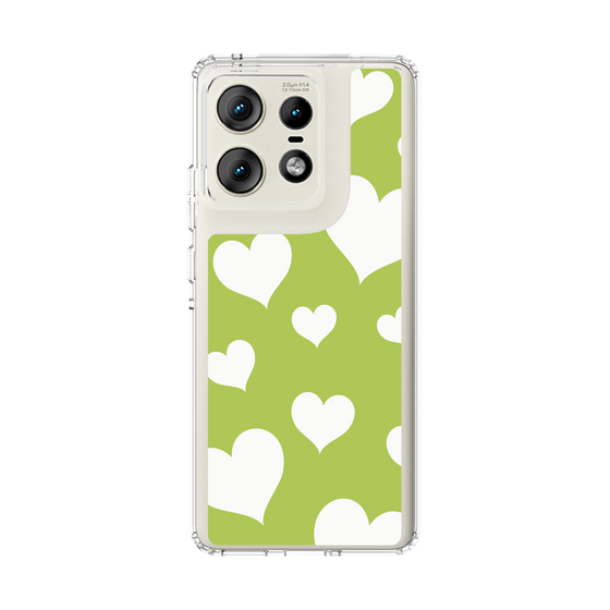 スリムプロテクションケース［ Dot Hearts - Green ］