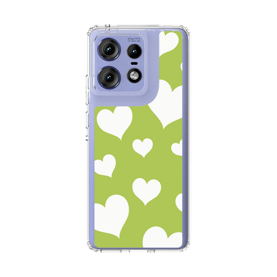 スリムプロテクションケース［ Dot Hearts - Green ］