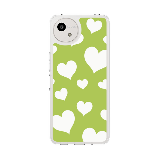 スリムプロテクションケース［ Dot Hearts - Green ］