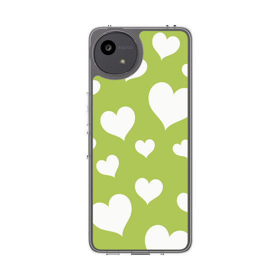 スリムプロテクションケース［ Dot Hearts - Green ］
