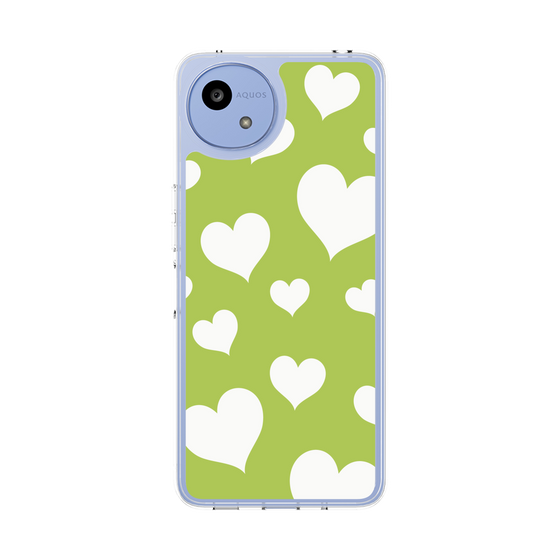 スリムプロテクションケース［ Dot Hearts - Green ］
