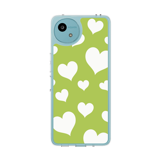 スリムプロテクションケース［ Dot Hearts - Green ］