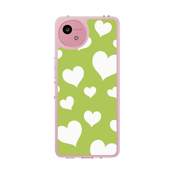 スリムプロテクションケース［ Dot Hearts - Green ］