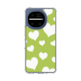 スリムプロテクションケース［ Dot Hearts - Green ］