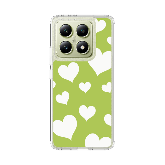 スリムプロテクションケース［ Dot Hearts - Green ］