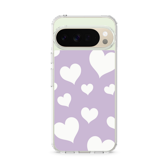 スリムプロテクションケース［ Dot Hearts - Purple ］