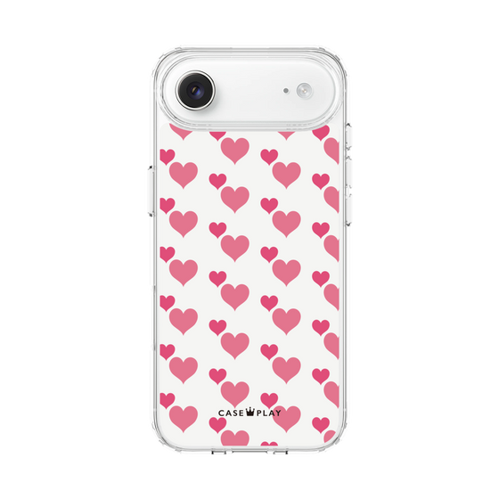 スリムプロテクションケース［ Stripe Hearts - Pink ］
