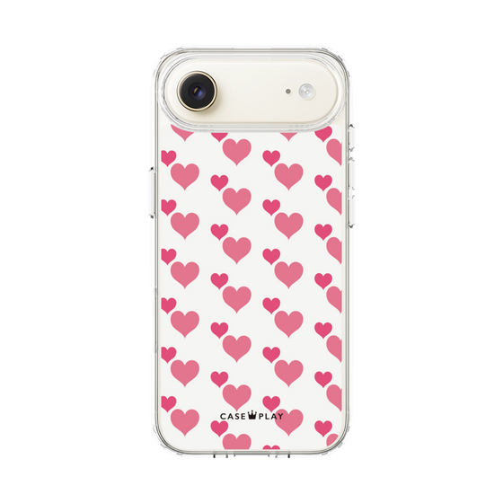 スリムプロテクションケース［ Stripe Hearts - Pink ］