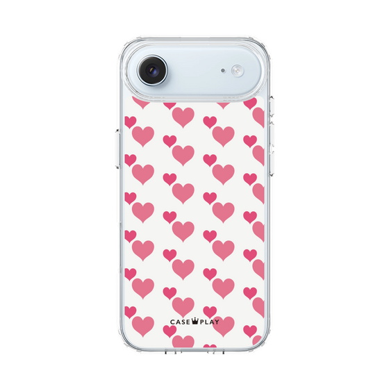 スリムプロテクションケース［ Stripe Hearts - Pink ］