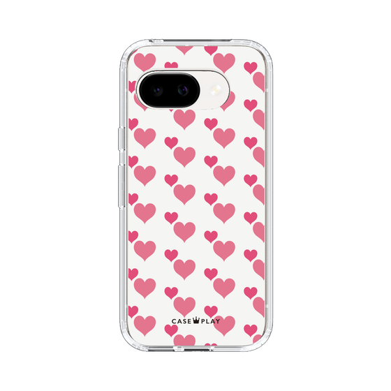 スリムプロテクションケース［ Stripe Hearts - Pink ］