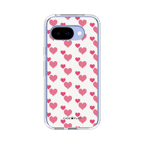 スリムプロテクションケース［ Stripe Hearts - Pink ］
