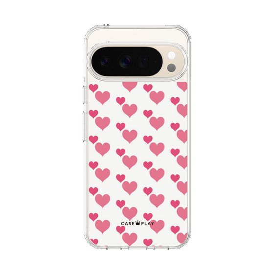 スリムプロテクションケース［ Stripe Hearts - Pink ］