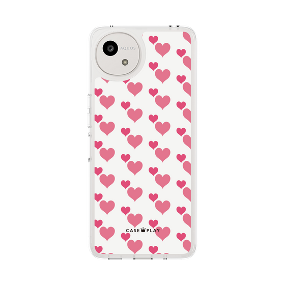 スリムプロテクションケース［ Stripe Hearts - Pink ］