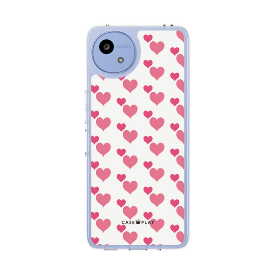 スリムプロテクションケース［ Stripe Hearts - Pink ］