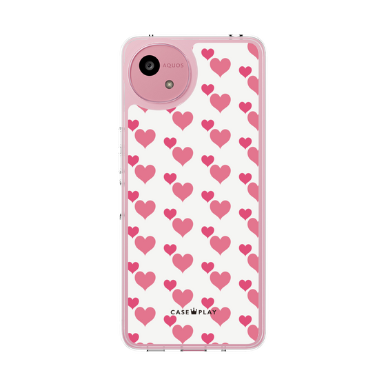 スリムプロテクションケース［ Stripe Hearts - Pink ］