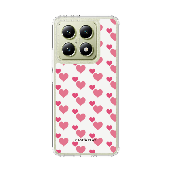 スリムプロテクションケース［ Stripe Hearts - Pink ］