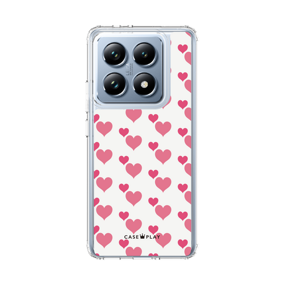 スリムプロテクションケース［ Stripe Hearts - Pink ］