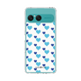 スリムプロテクションケース［ Stripe Hearts - Blue ］