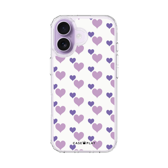スリムプロテクションケース［ Stripe Hearts - Purple ］