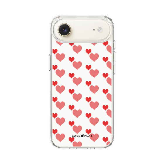 スリムプロテクションケース［ Stripe Hearts - Red ］
