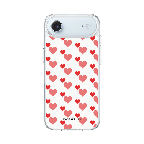 スリムプロテクションケース［ Stripe Hearts - Red ］