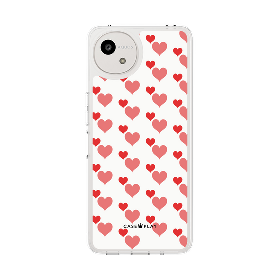 スリムプロテクションケース［ Stripe Hearts - Red ］