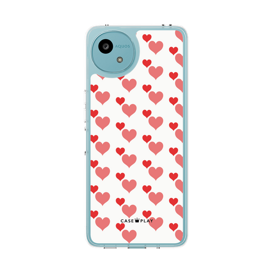 スリムプロテクションケース［ Stripe Hearts - Red ］