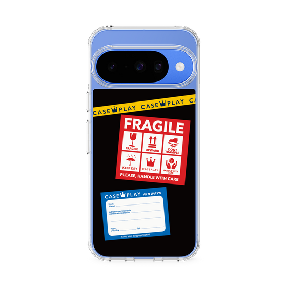 スリムプロテクションケース［ FRAGILE Stickers - Black ］