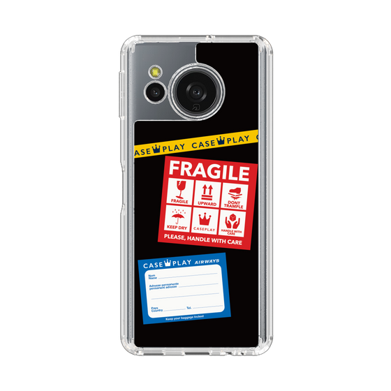 スリムプロテクションケース［ FRAGILE Stickers - Black ］