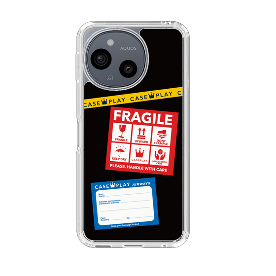 スリムプロテクションケース［ FRAGILE Stickers - Black ］