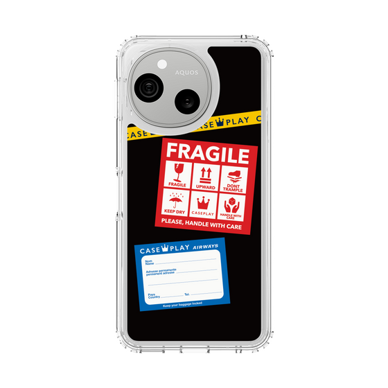 スリムプロテクションケース［ FRAGILE Stickers - Black ］