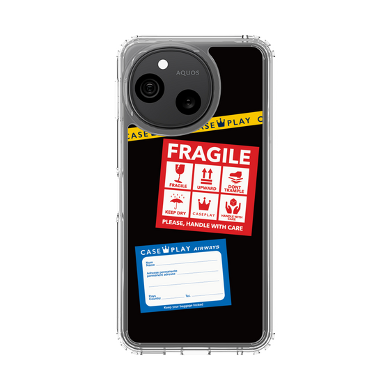 スリムプロテクションケース［ FRAGILE Stickers - Black ］