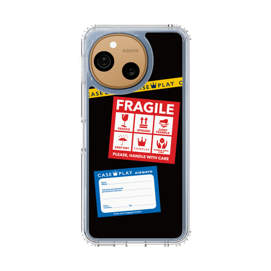 スリムプロテクションケース［ FRAGILE Stickers - Black ］