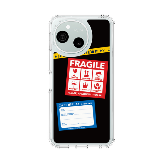 スリムプロテクションケース［ FRAGILE Stickers - Black ］