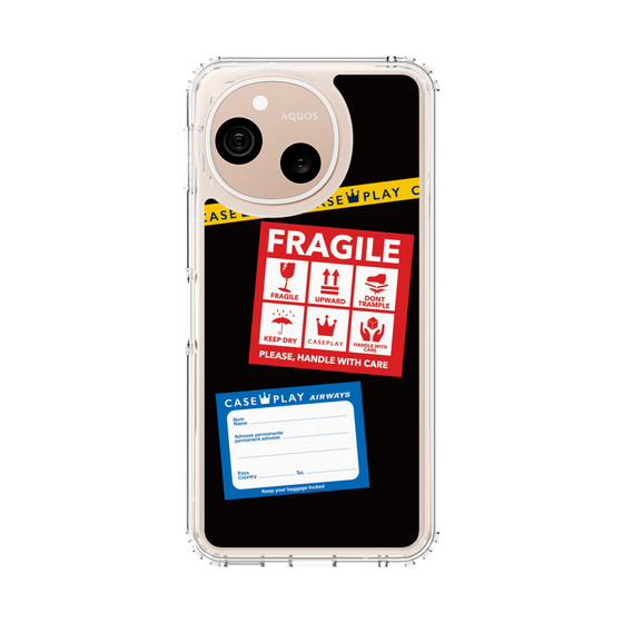 スリムプロテクションケース［ FRAGILE Stickers - Black ］
