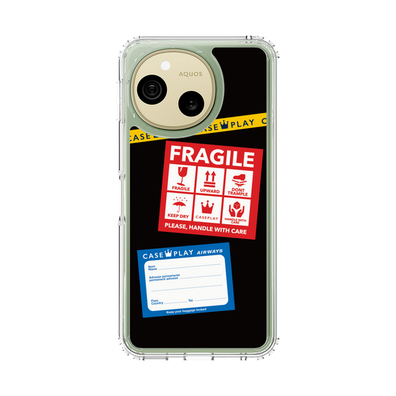 スリムプロテクションケース［ FRAGILE Stickers - Black ］