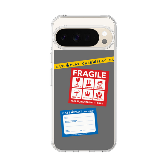 スリムプロテクションケース［ FRAGILE Stickers - Gray ］