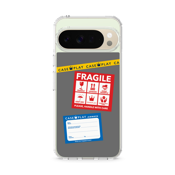 スリムプロテクションケース［ FRAGILE Stickers - Gray ］