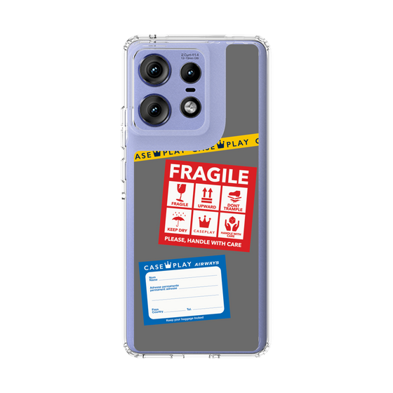 スリムプロテクションケース［ FRAGILE Stickers - Gray ］