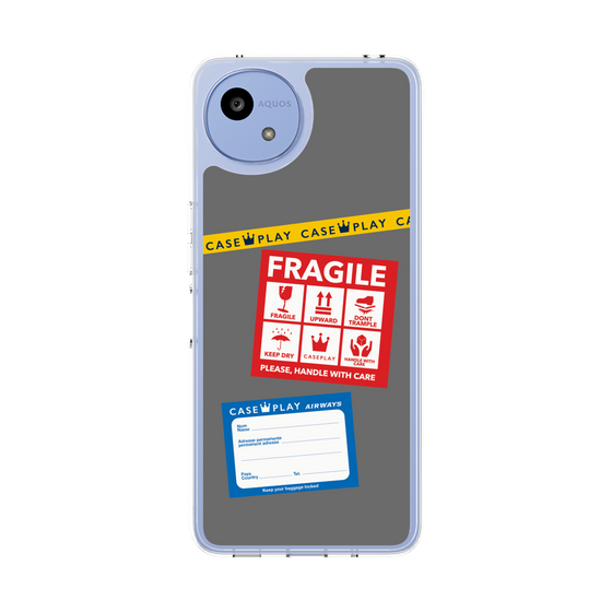 スリムプロテクションケース［ FRAGILE Stickers - Gray ］