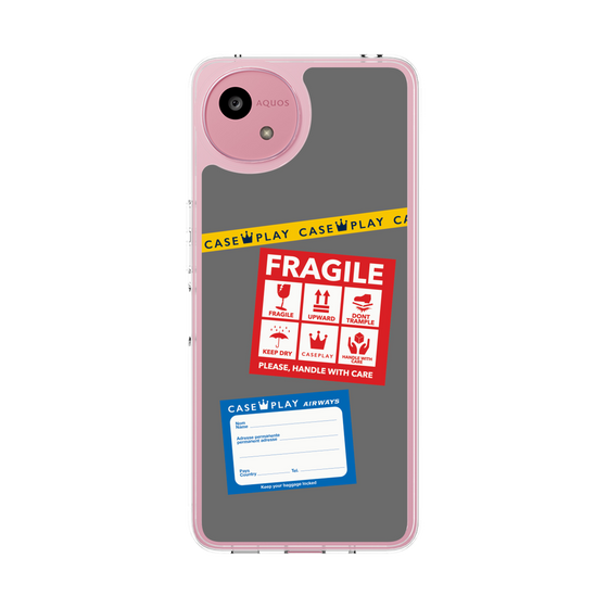 スリムプロテクションケース［ FRAGILE Stickers - Gray ］