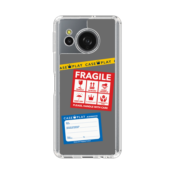 スリムプロテクションケース［ FRAGILE Stickers - Gray ］