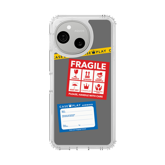 スリムプロテクションケース［ FRAGILE Stickers - Gray ］